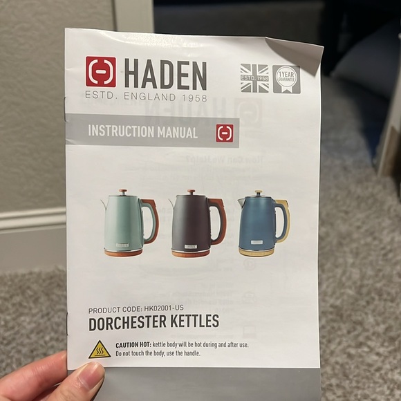 HADEN Dorchester Silt Stone Blue Electric Tea Kettle - Picture 5 of 7